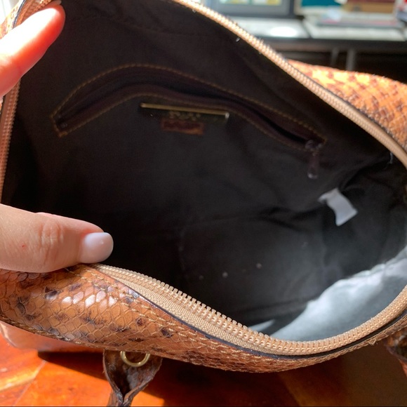 Vintage Preston & York Snake Skin Print Top Handle Bag with Strap - Picture 3 of 5